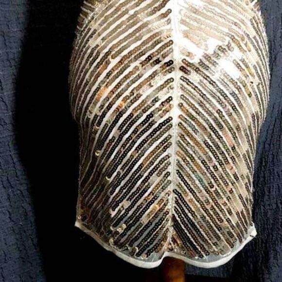 Lulus Ace of Spades Gold Sequence Bodycon Dress Size XS - Picture 7 of 12